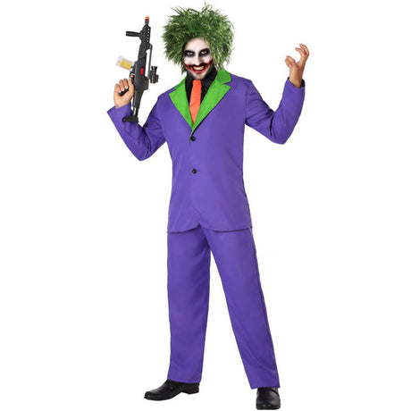 Disfraz de Joker morado para hombre