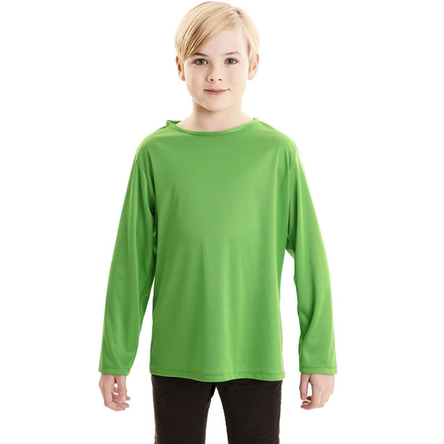 Camiseta verde infantil de manga larga