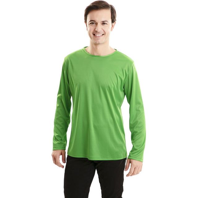 Camiseta verde para adulto de manga larga