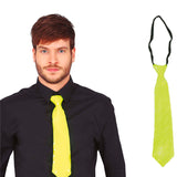 Corbata de lentejuelas amarillo neón