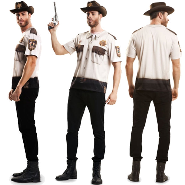 Camiseta Disfraz Sheriff Walking Dead adulto 