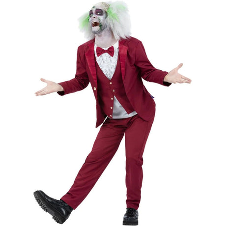 Disfraz de Beetlejuice rojo para hombre