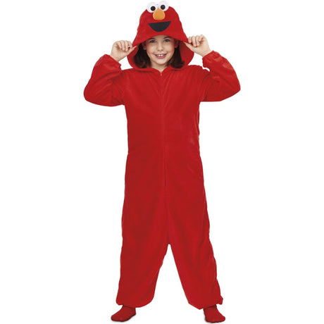 Disfraz de Elmo Barrio Sésamo Kigurumi para niña