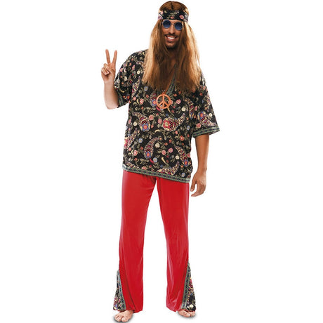 Disfraz de Hippie Estampado hombre