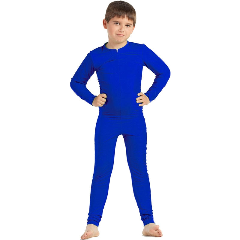 Disfraz de Maillot azul spandex para niño