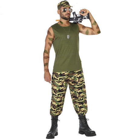 Disfraz de Militar verde para hombre