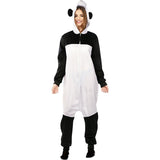 Disfraz de Oso Panda blanco y negro kigurumi adulto unisex Mujer