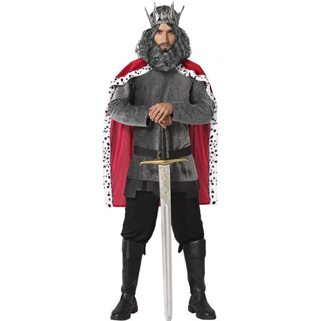 Disfraz de Rey Medieval gris para hombre