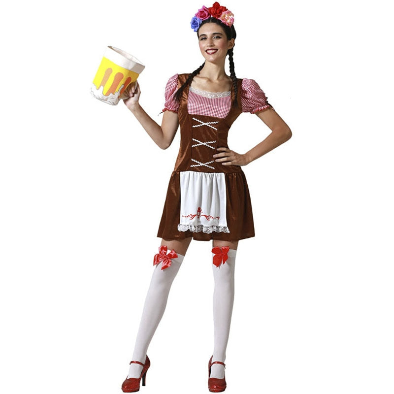 Disfraz de Tirolesa Oktoberfest marrón para mujer