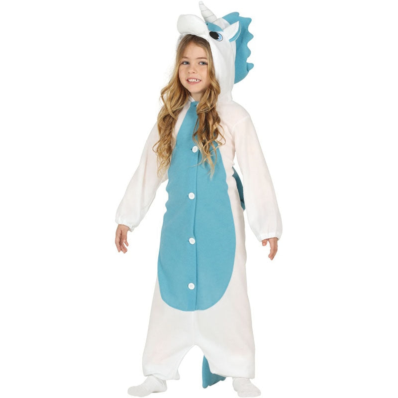 Disfraz de Unicornio Azul Kigurumi para niña