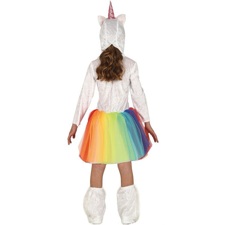 Disfraz de Unicornio Multicolor para niña espalda