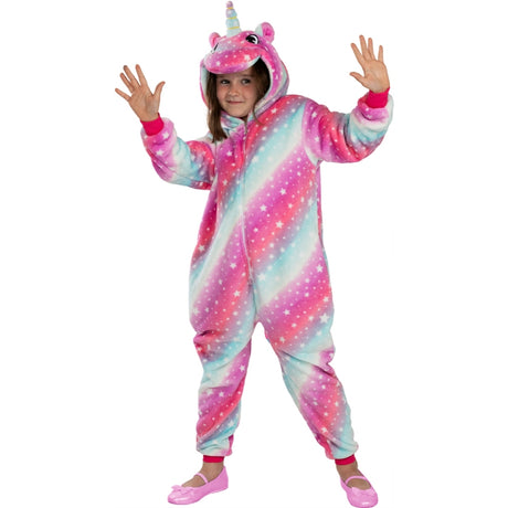 Disfraz de Unicornio multicolor onesie para niña