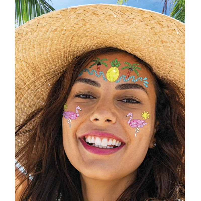 Joyas faciales con flores tropicales