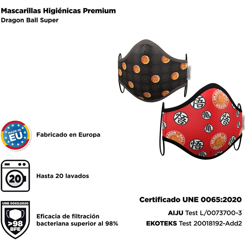 Mascarilla infantil de Dragon Ball Super certified