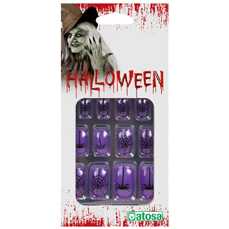 Uñas Halloween de color morado