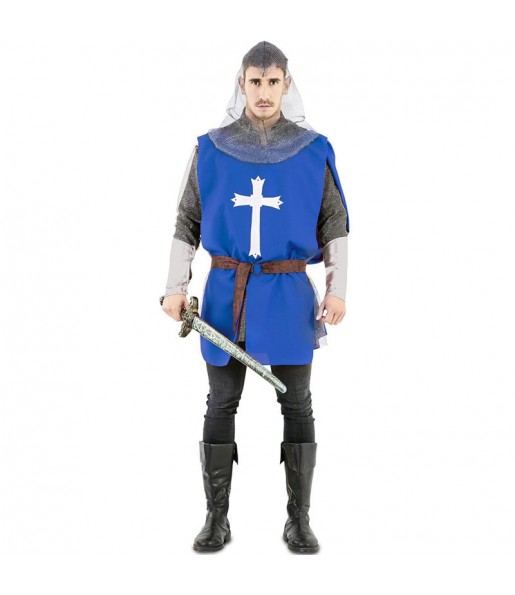 Mantello medievale da guerriero blu per uomo