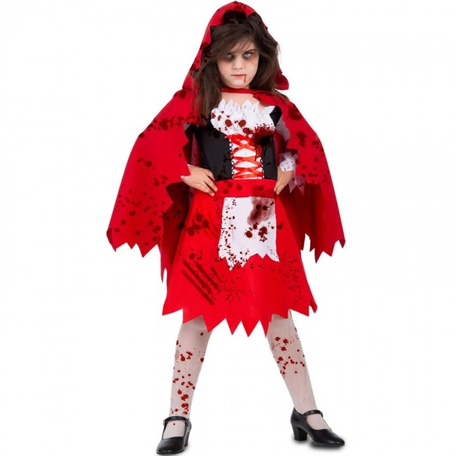 Costume da bambina con cappuccetto rosso