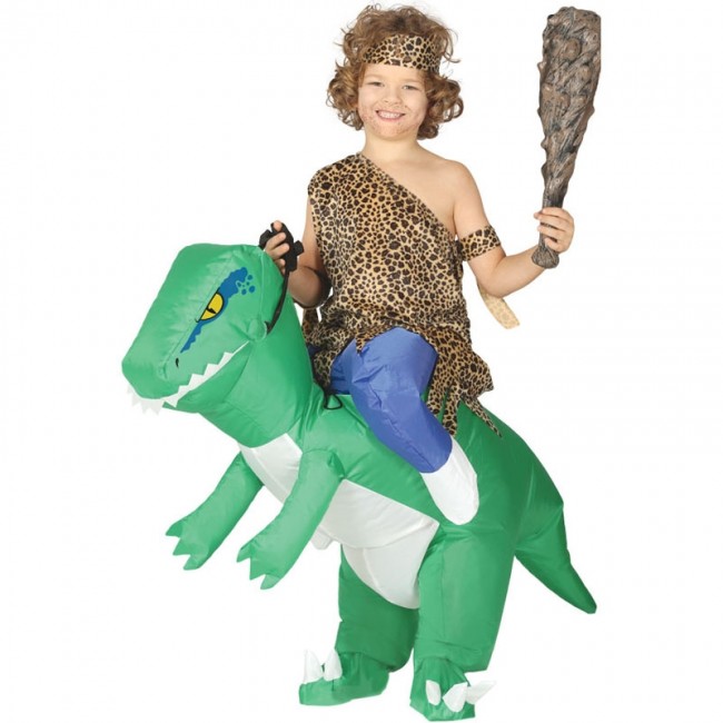 Costume sulle spalle Dinosauro Verde Gonfiabile bambino
