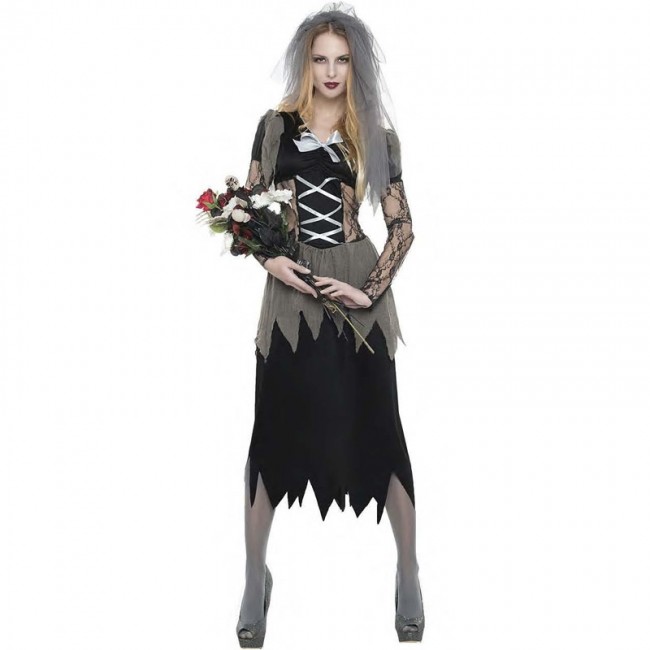 Costume Emily la sposa cadavere donna più terrificante di Halloween