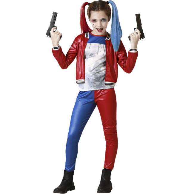 Forfamy Costume Halloween Bambina, Harley Queen Cosplay Outfit con Gon –