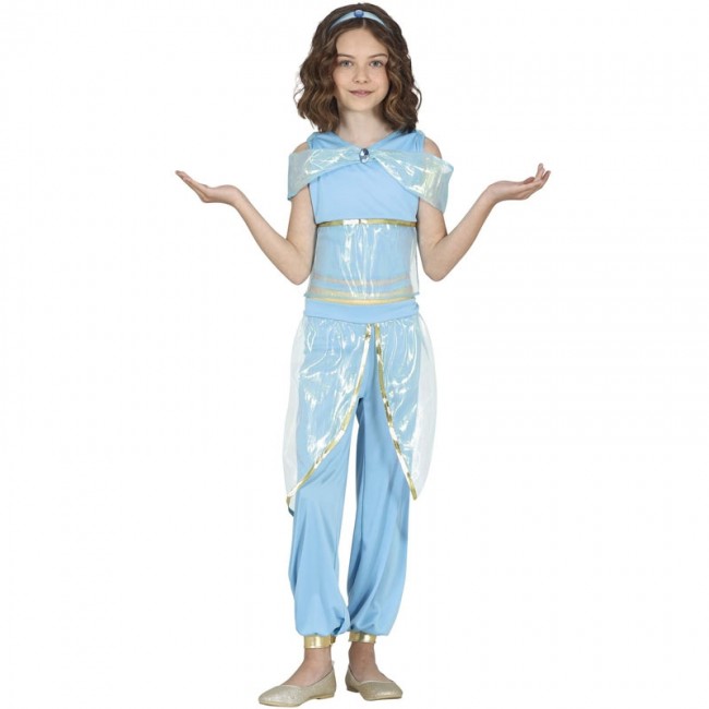 ▷ Costume Principessa Jasmine blu per bambina