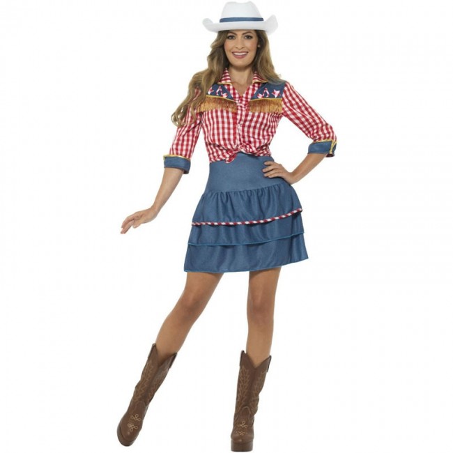 Costume da cowgirl con corpetto per donna