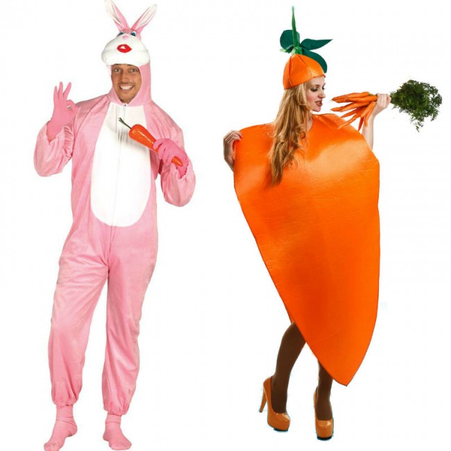 Costume da Coniglio Bambina Arancione Rosa,Travestimento Costumi