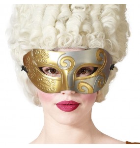 Maschera veneziana oro-argento per completare il costume
