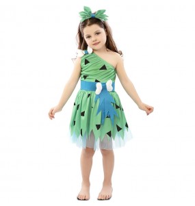 Costume da Flintstone verde per bambina