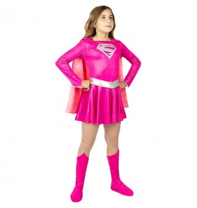 Costume da Supergirl rosa per bambina