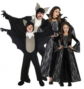Costumi Pipistrelli e vampiri d'argento per gruppi e famiglie
