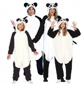 Costumi Orsi Panda Kigurumi per gruppi e famiglie