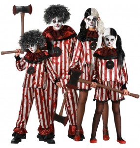 Costumi Clown sanguinari per gruppi e famiglie