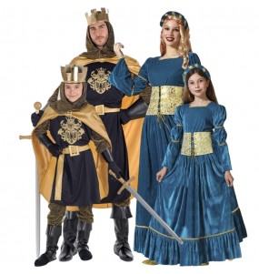 Costumi Re e Fanciulle medievali per gruppi e famiglie