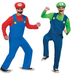 Super Mario Bros Luigi - Costume classico da ragazzo/adulto con baffi e  cappello per carnevale e cosplay, rosso e verde, S/M/L/XL : : Moda