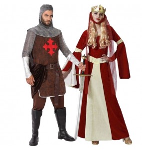 Costumi di coppia Cavaliere medievale e principessa