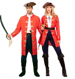 Costumi di coppia Pirati con ganci fantasia