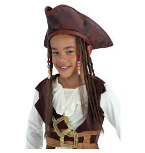 Costume Pirata Jack Sparrow Bambino 10/12 Capitano Vestito Corsaro Carnevale