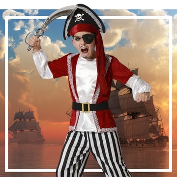 Costume Pirata Piratessa Bambina 7/9 Accessori Travestimento Carnevale